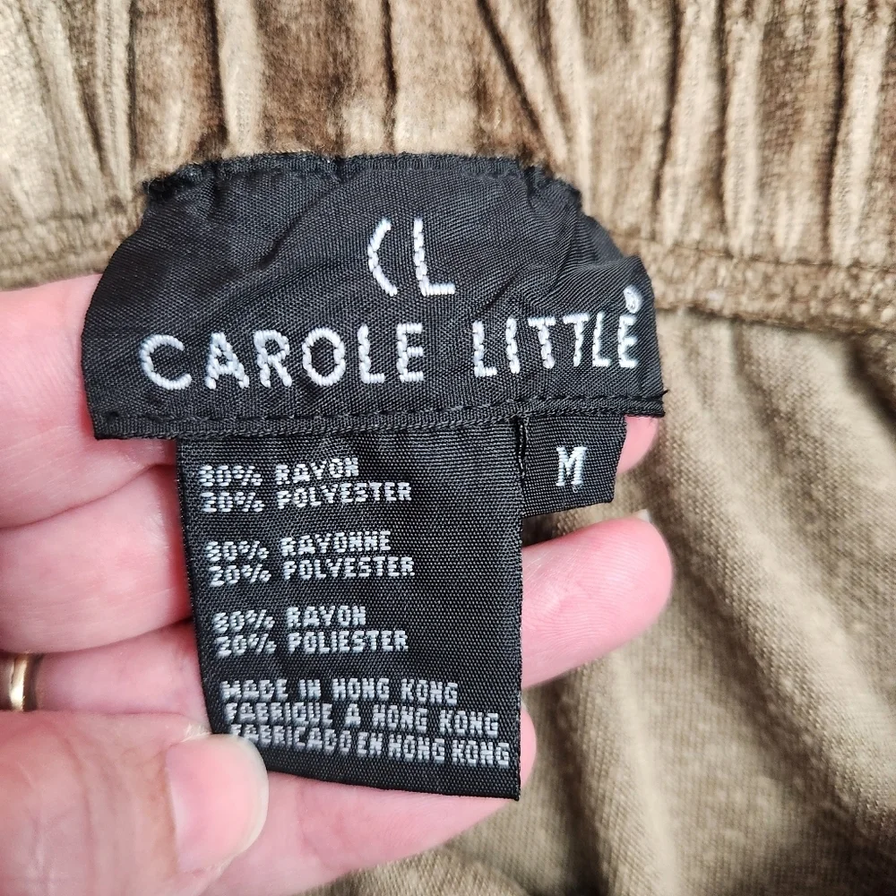 Carol Little cropped crushed velvet looking size Medium lounge Pants